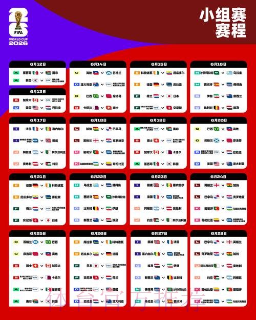 2026世界杯每日赛程一览观看指南怎么看